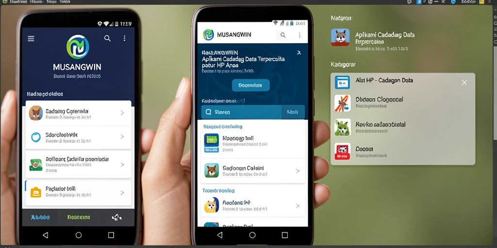 Tampilan antarmuka pengguna aplikasi MUSANGWIN yang memudahkan pencadangan data.