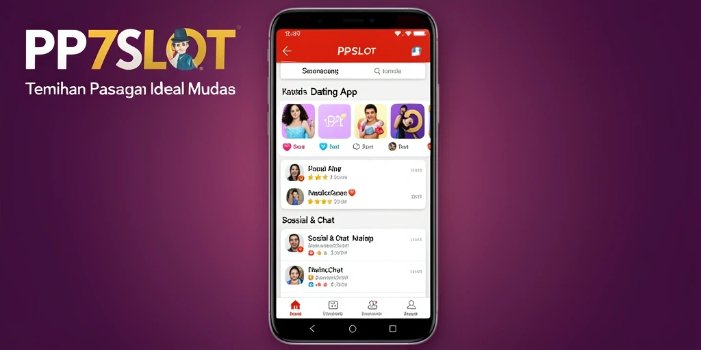 Tampilan antarmuka utama aplikasi PP7SLOT yang menarik dan interaktif.