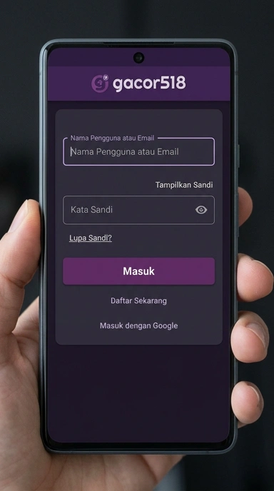 Tampilan halaman login gacor518